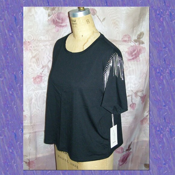NWT size XL 10-12 Joie Gemstone fringe Sleeve Tee - Picture 1 of 9